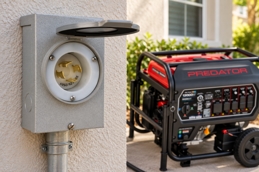 portable home generator inlet